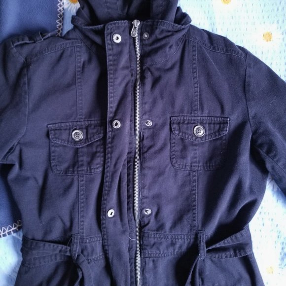 Bluenotes Black Utility Jacket With Belt M - Picture 5 of 7